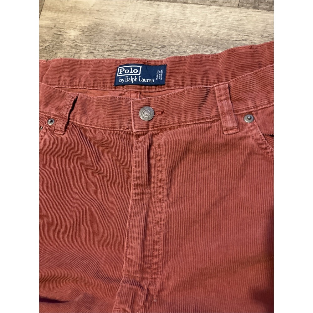 Polo Ralph Lauren Mens Red Pink Corduroy Pants 38 X 30 - Picture 6 of 11